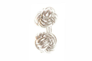 Metallic Silver Cuffknots Knot Cufflinks - by Elizabeth Parker England