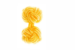 Buttercup Yellow Cuffknots Knot Cufflinks - by Elizabeth Parker England
