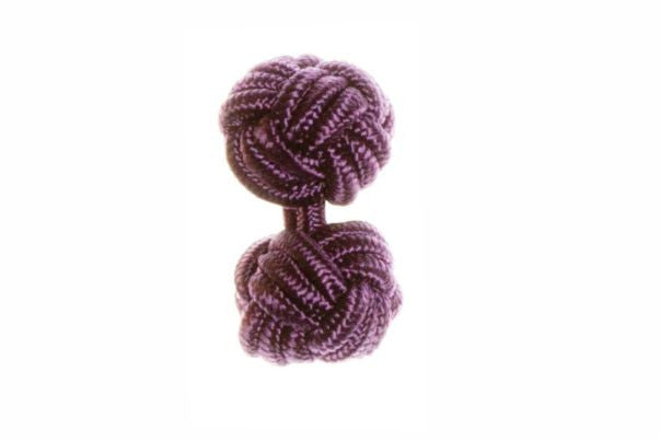 Aubergine Purple Cuffknots Knot Cufflinks - by Elizabeth Parker England