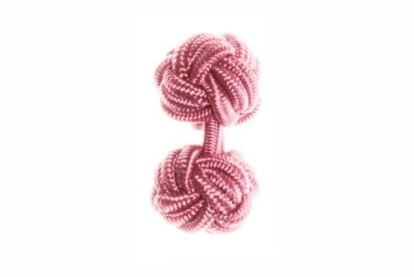 Candy Pink Cuffknots Knot Cufflinks - by Elizabeth Parker England