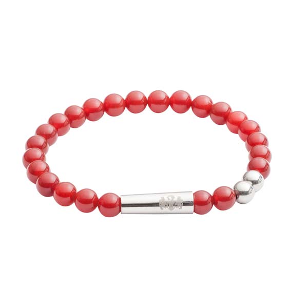 Red Cornelian Bead Bracelet by Elizabeth Parker
