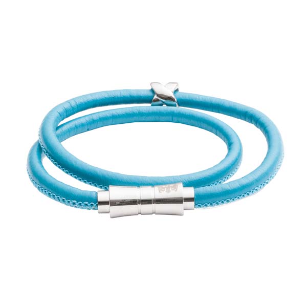 Double Wrap Turquoise Serpentine Leather Bracelet by Elizabeth Parker