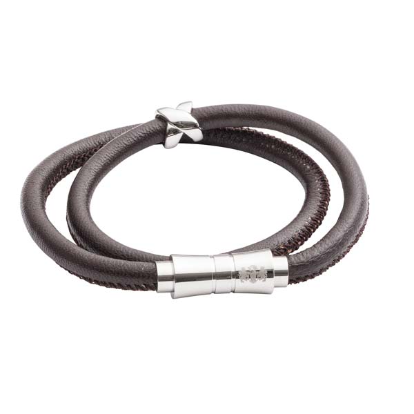 Double Wrap Brown Leather Bracelet by Elizabeth Parker