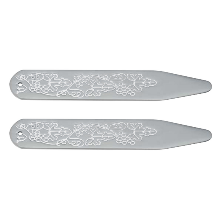 Engraved Vintage Styled 60mm Collar Stays
