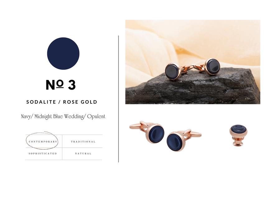 Signature Collection No3 Sodalite & Rose Gold Lapel Pin