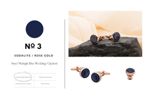 Signature Collection No3 Sodalite & Rose Gold Cufflinks