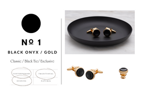 Signature Collection No1 Onyx & Gold Lapel Pin