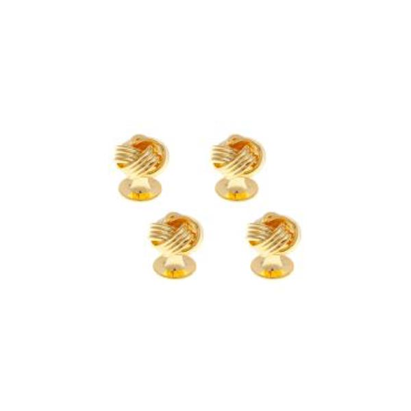 4 Gold Plated Knot Weave Style Dress Studs Set by Elizabeth Parker