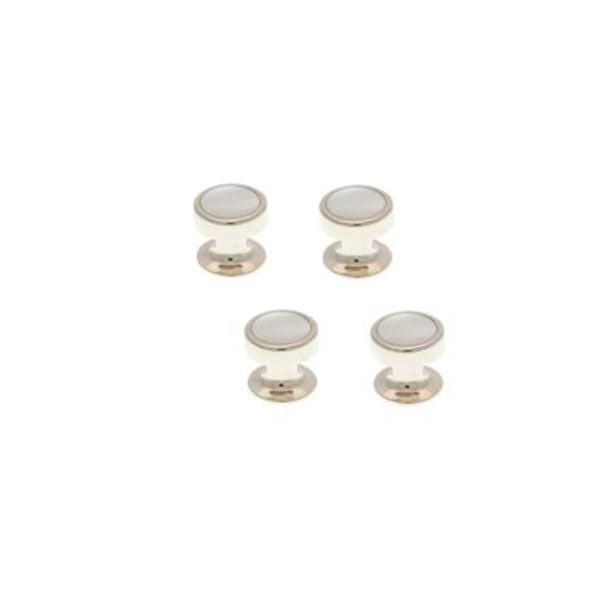 4 Round Mother Of Pearl Dress Studs Set by Elizabeth Parker