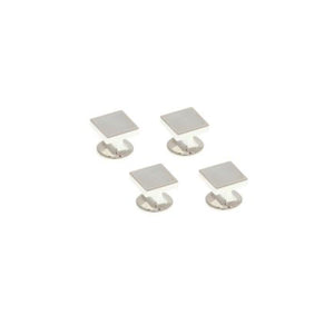 4 Square Mother Of Pearl Dress Studs Set by Elizabeth Parker