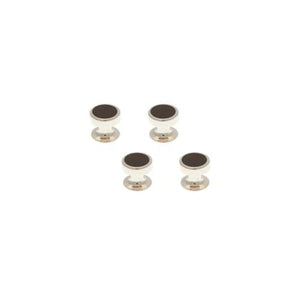 4 Round Black Onyx Dress Studs Set by Elizabeth Parker