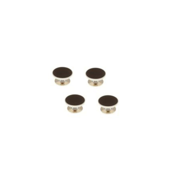 4 Black Enamel Dress Studs Set by Elizabeth Parker England