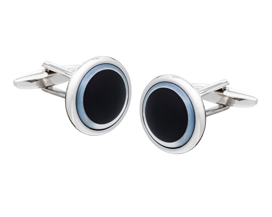 Goggle Eye Onyx & Mother of Pearl Cufflinks