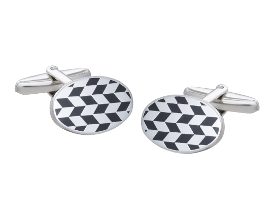 Chequerboard Oval Cufflinks