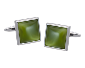 Back to Nature Green Square Cufflinks