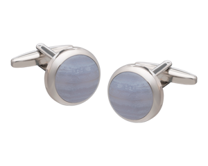 Timeless Classic Blue Lace Agate Cufflinks