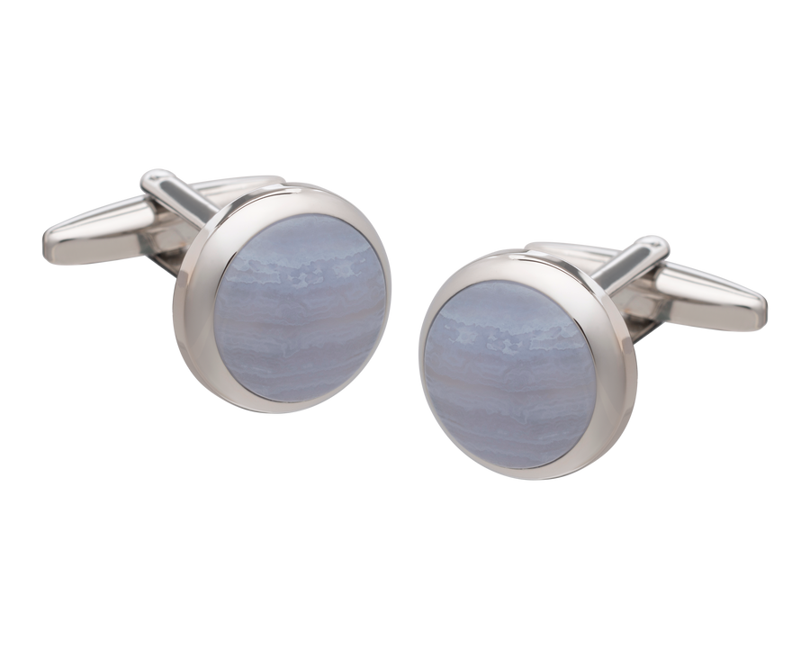 Timeless Classic Blue Lace Agate Cufflinks