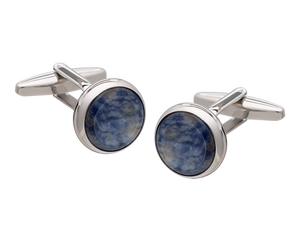 Signature Collection No6 Blue Aventurine & Silver Cufflinks