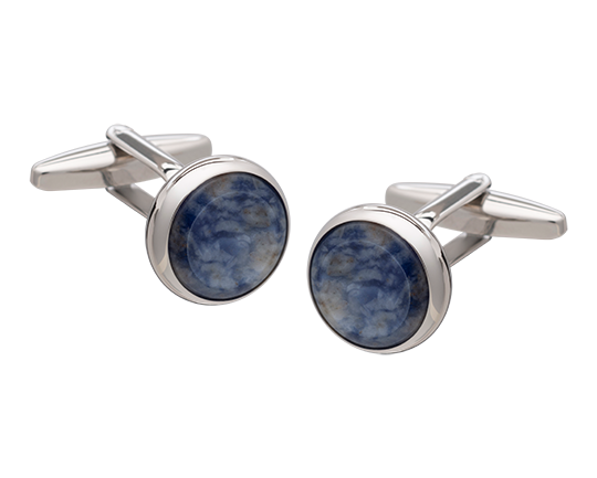 Signature Collection No6 Blue Aventurine & Silver Cufflinks