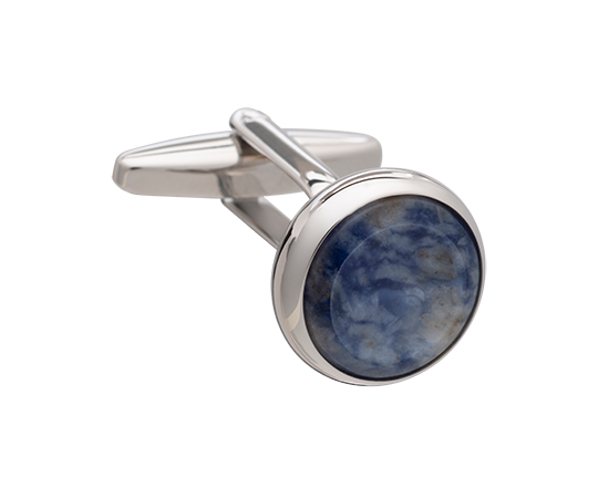 Signature Collection No6 Blue Aventurine & Silver Cufflinks