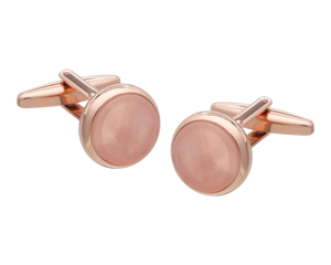 Signature Collection No5 Rose Quartz Cufflink and Lapel Pin Set