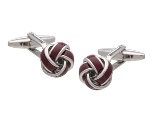 Burgundy Knot Cufflinks