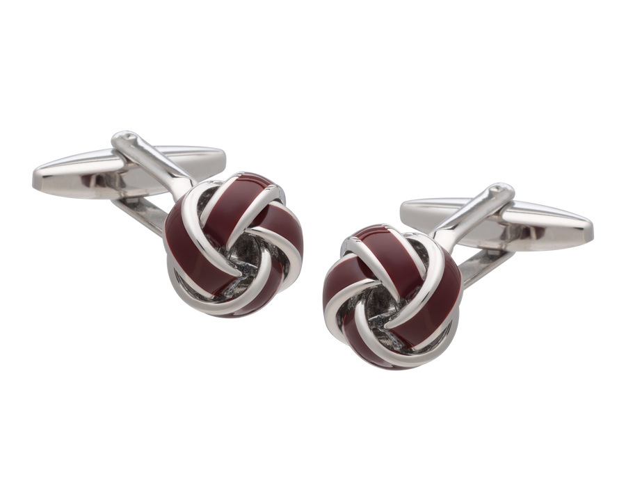 Burgundy Knot Cufflinks