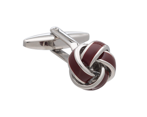 Burgundy Knot Cufflinks