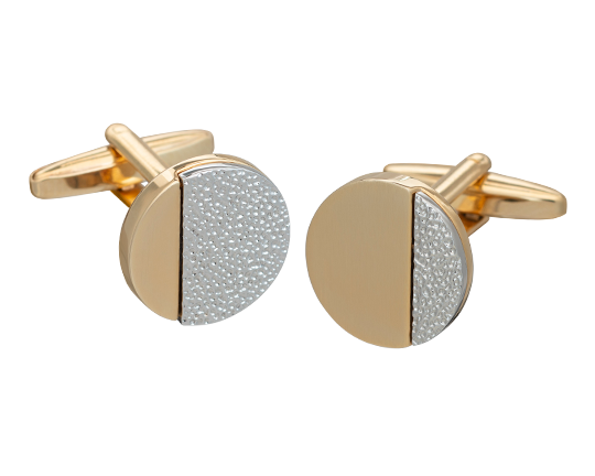 Gold Hammered Odds Cufflinks