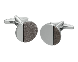 Gunmetal and Silver Hammered Odds Cufflinks