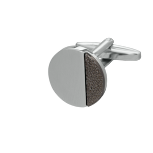 Gunmetal and Silver Hammered Odds Cufflinks