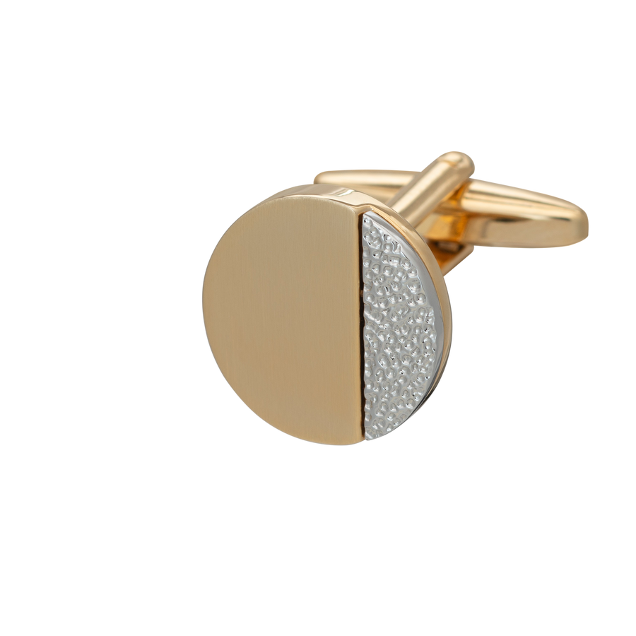 Gold Hammered Odds Cufflinks