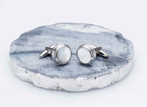 Barrelled Edge Mother of Pearl Cufflinks