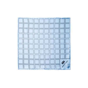 Check Grid Sky Blue Silk Pocket Square by Elizabeth Parker 