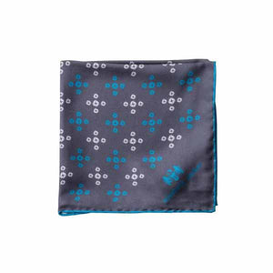 Teal Revolving Knot Silk Pocket Square by Elizabeth Parker
