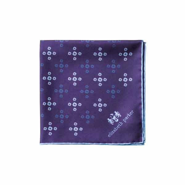 Sky Blue Revolving Knot Silk Pocket Square by Elizabeth Parker