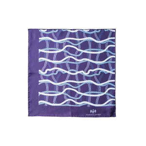 Blue and White Rope Twist Silk Pocket Square By Elizabeth Parker