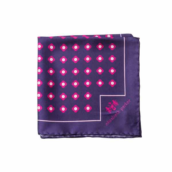 Pink Daisy Do Silk Pocket Square by Elizabeth Parker
