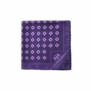 Purple Daisy Do Silk Pocket Square by Elizabeth Parker