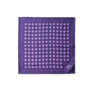 Purple Daisy Do Silk Pocket Square by Elizabeth Parker