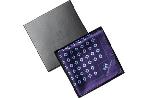 Light Blue Knot Cufflink and Silk Pocket Square Christmas Gift Set