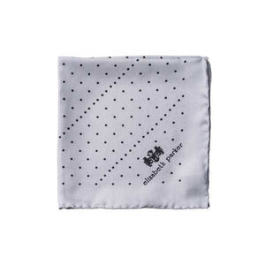 Grey Multi Dotty Silk Pocket Square By Elizabeth Parker