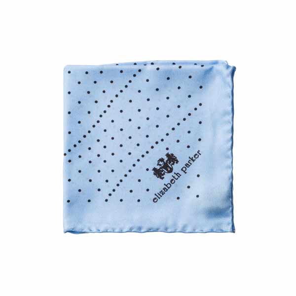 Sky Blue Multi Dotty Silk Pocket Square by Elizabeth Parker