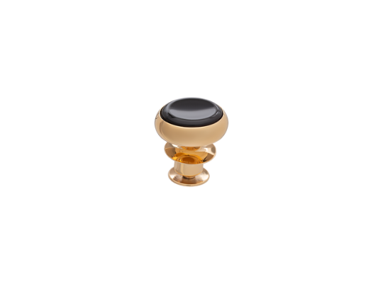 Signature Collection No1 Onyx & Gold Lapel Pin