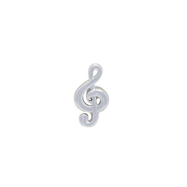 Music Treble Clef Simply Metal Lapel Pin by Elizabeth Parker