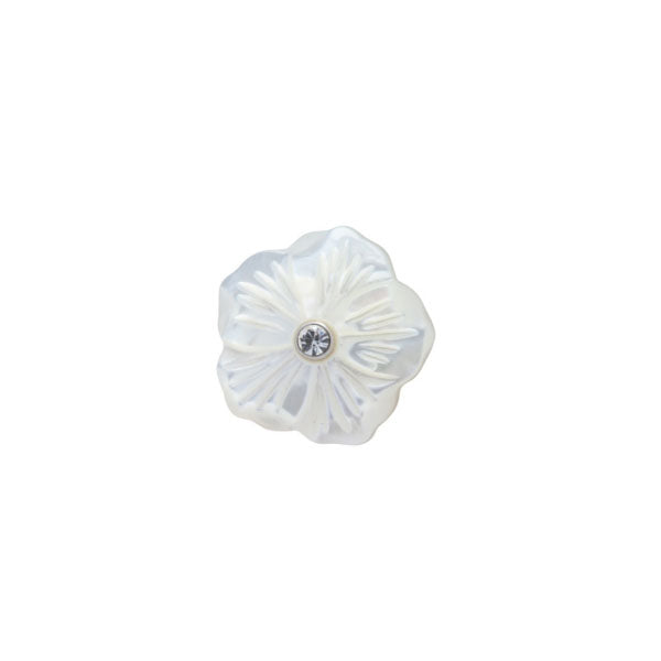 Mother Of Pearl Flower Lapel Pin by Elizabeth Parker