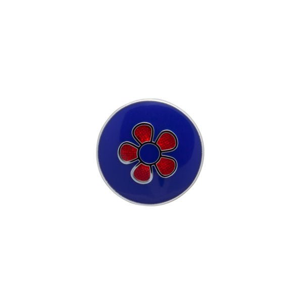 Round Red Flower Simply Metal Lapel Pin by Elizabeth Parker