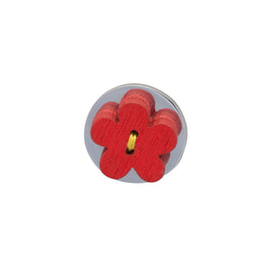 Red Wooden Flower Lapel Pin by Elizabeth Parker