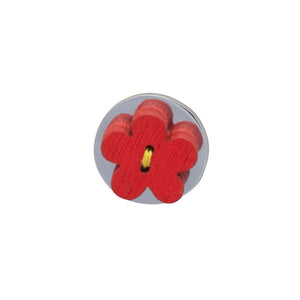 Red Wooden Flower Lapel Pin by Elizabeth Parker