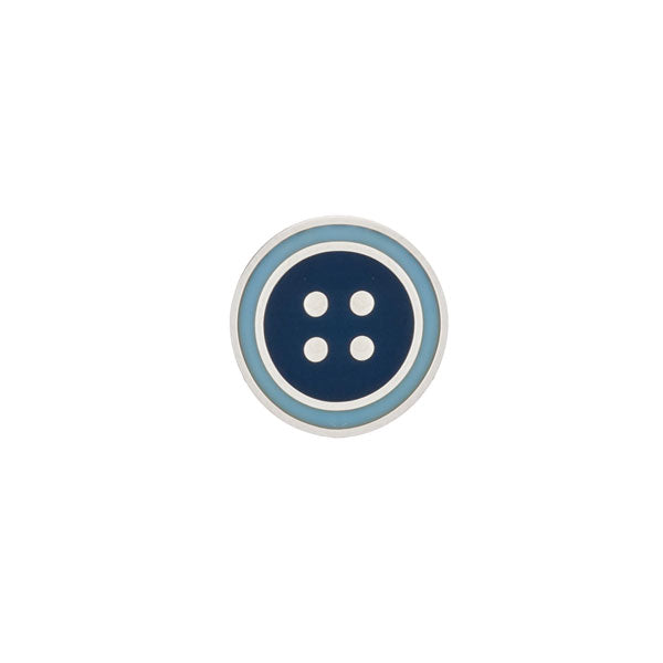 Round Dark Blue & Light Blue Enamel Button Lapel Pin by Elizabeth Parker